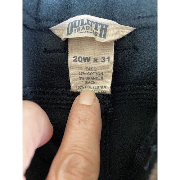 Duluth Trading Curve Setter Waistband Black Fleece Lined Pants Women 20 x 31(29) - Picture 13 of 13